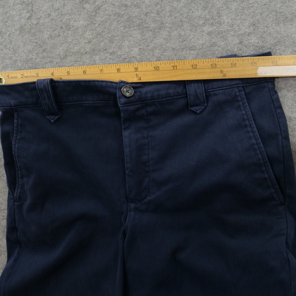Faherty Pants Womens 8 Navy Blue Organic Cotton Stretch Wide Leg Chino High Rise - Picture 7 of 11